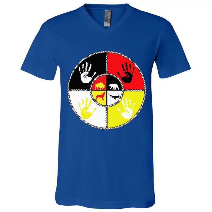 Native Americans Medicine Wheel Mmiw V-Neck T-Shirt