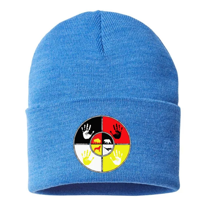 Native Americans Medicine Wheel Mmiw Sustainable Knit Beanie