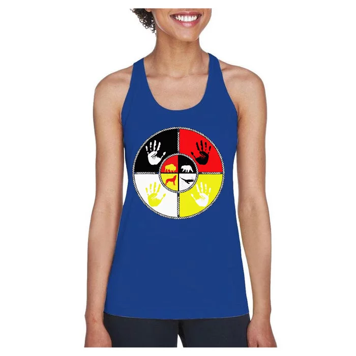 Native Americans Medicine Wheel Mmiw Women's Racerback Tank