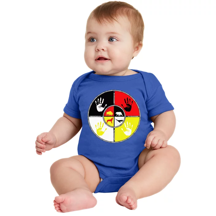 Native Americans Medicine Wheel Mmiw Baby Bodysuit