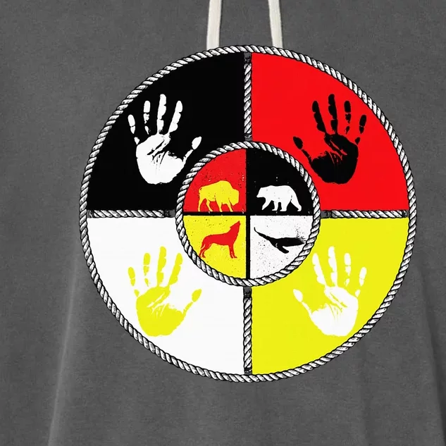 Native Americans Medicine Wheel Mmiw Garment-Dyed Fleece Hoodie