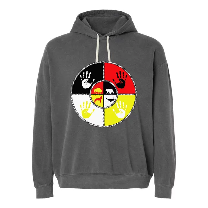 Native Americans Medicine Wheel Mmiw Garment-Dyed Fleece Hoodie