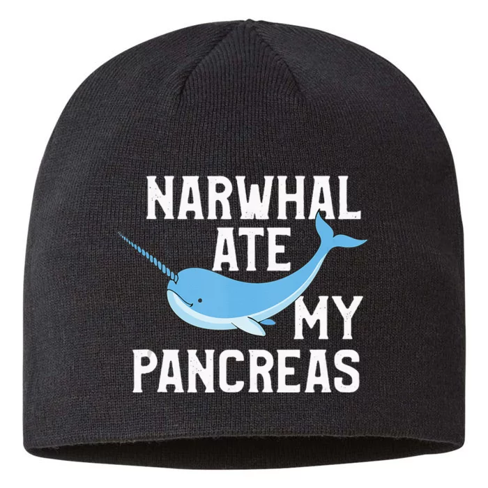 Narwhal Ate My Pancreas T1D Diabetic Type 1 Diabetes 8 1/2in Sustainable Knit Beanie