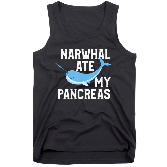 Narwhal Ate My Pancreas T1D Diabetic Type 1 Diabetes Tank Top