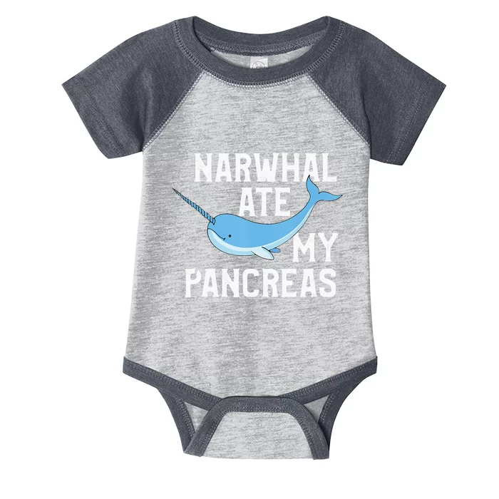 Narwhal Ate My Pancreas T1D Diabetic Type 1 Diabetes Infant Baby Jersey Bodysuit