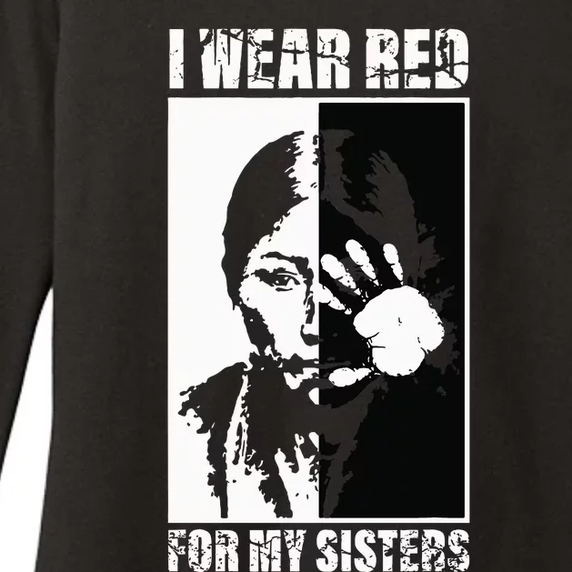 Native America MMIW Awareness I Wear Red For My Sisters Womens CVC Long Sleeve Shirt