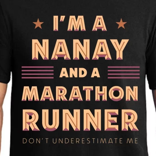 Nanay And Marathon Runner Funny Running Humor Sprinting Mom Meaningful Gift Pajama Set