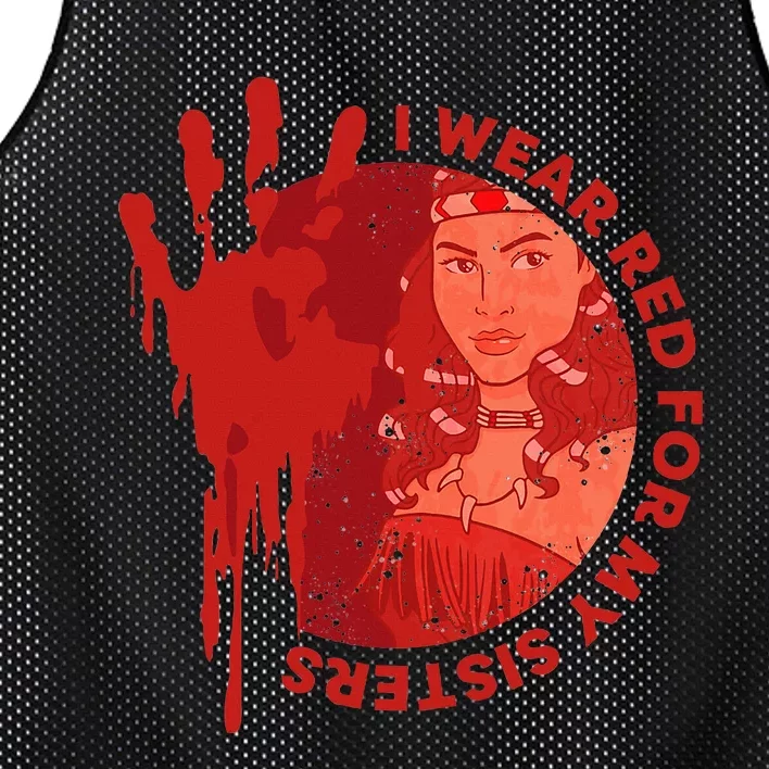 Native America Mmiw Awareness I Wear Red For My Sisters Mesh Reversible Basketball Jersey Tank