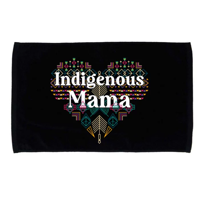 Native American Mom Aztec Heart Indigenous Mama Gift Microfiber Hand Towel