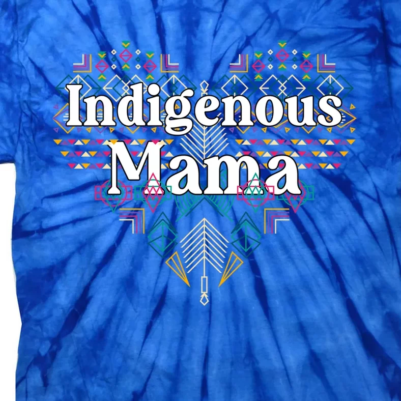 Native American Mom Aztec Heart Indigenous Mama Gift Tie-Dye T-Shirt