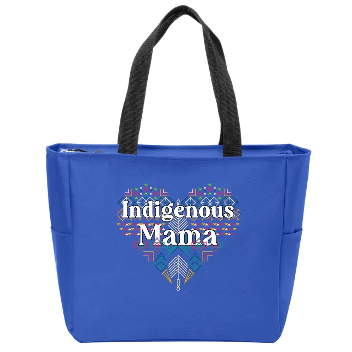 Native American Mom Aztec Heart Indigenous Mama Gift Zip Tote Bag