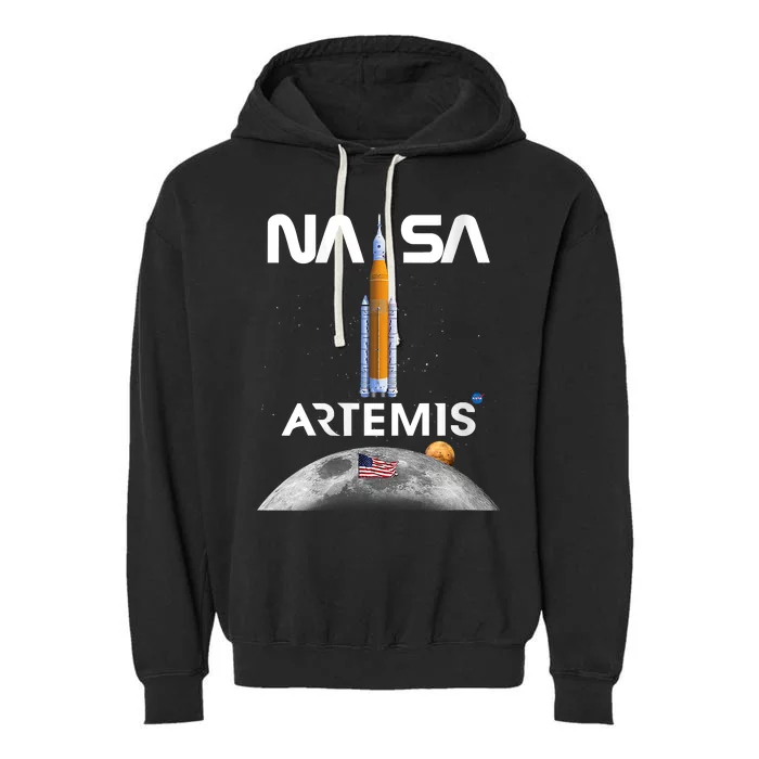 NASA Artemis Mission SLS Worm Insignia Garment-Dyed Fleece Hoodie