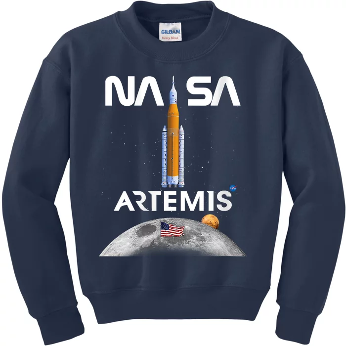 NASA Artemis Mission SLS Worm Insignia Kids Sweatshirt