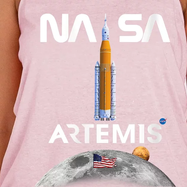 NASA Artemis Mission SLS Worm Insignia Women's Knotted Racerback Tank