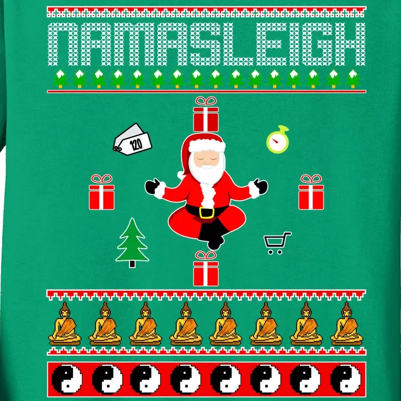 Namasleigh Ugly Christmas Kids Long Sleeve Shirt