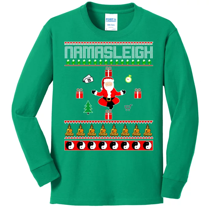 Namasleigh Ugly Christmas Kids Long Sleeve Shirt