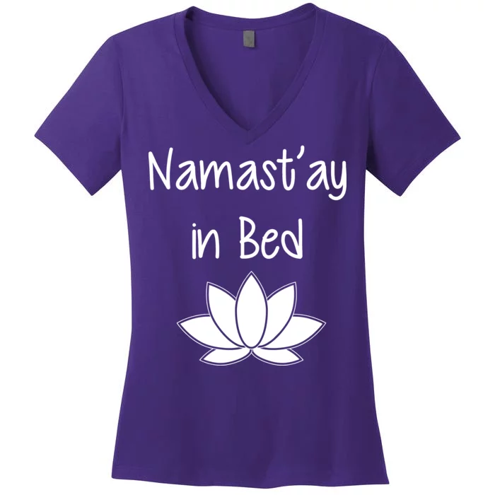 Namastay In Bed Women's V-Neck T-Shirt