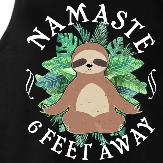 Namaste 6 Feet Away Meditating Sloth Ladies Tri-Blend Wicking Tank