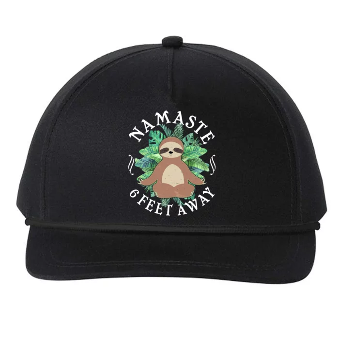 Namaste 6 Feet Away Meditating Sloth Snapback Five-Panel Rope Hat