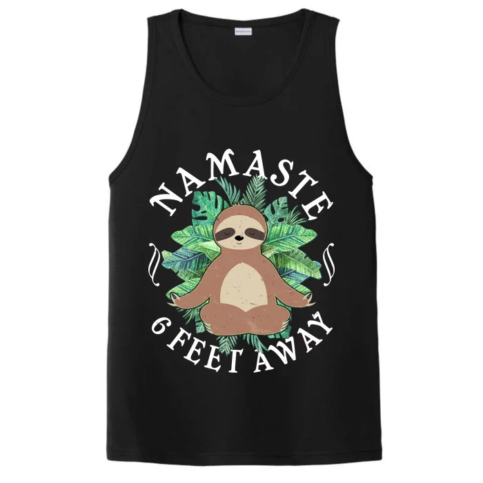 Namaste 6 Feet Away Meditating Sloth Performance Tank