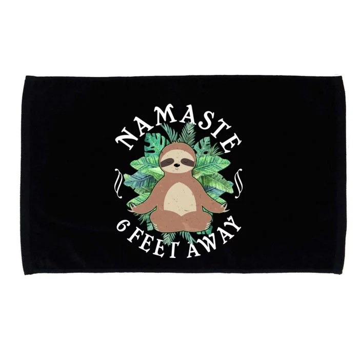 Namaste 6 Feet Away Meditating Sloth Microfiber Hand Towel