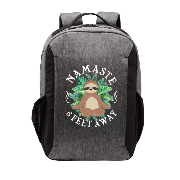 Namaste 6 Feet Away Meditating Sloth Vector Backpack