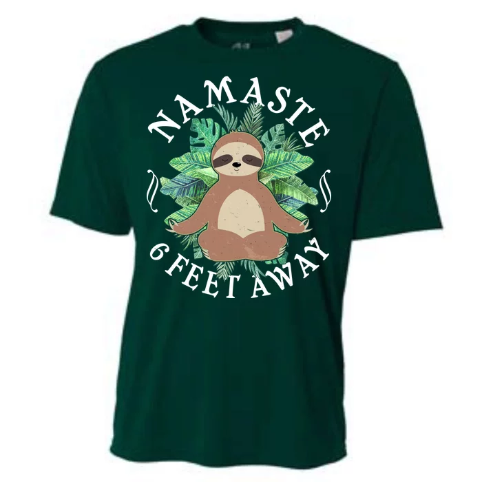 Namaste 6 Feet Away Meditating Sloth Cooling Performance Crew T-Shirt