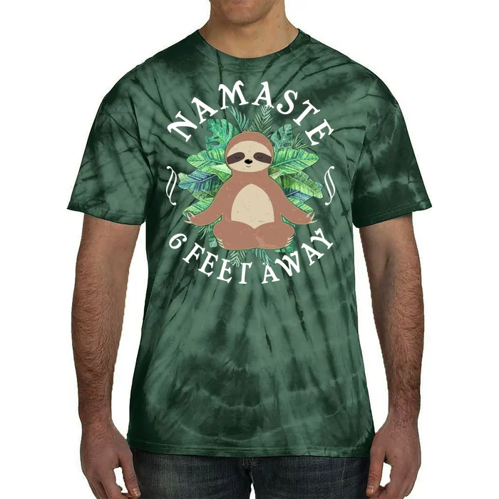 Namaste 6 Feet Away Meditating Sloth Tie-Dye T-Shirt