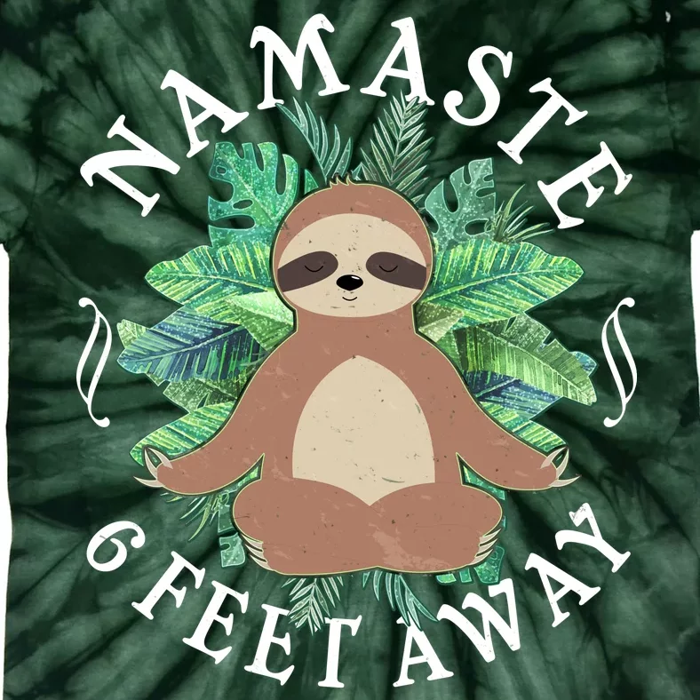 Namaste 6 Feet Away Meditating Sloth Tie-Dye T-Shirt