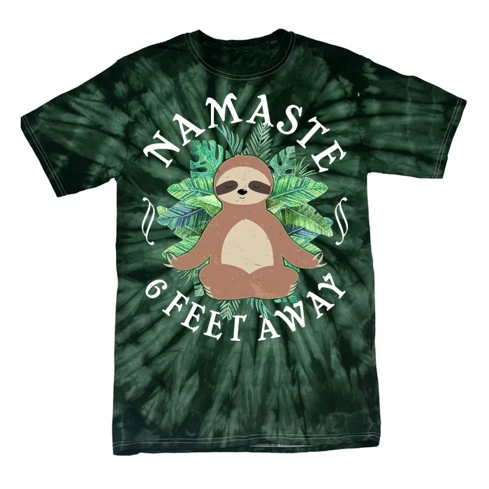 Namaste 6 Feet Away Meditating Sloth Tie-Dye T-Shirt