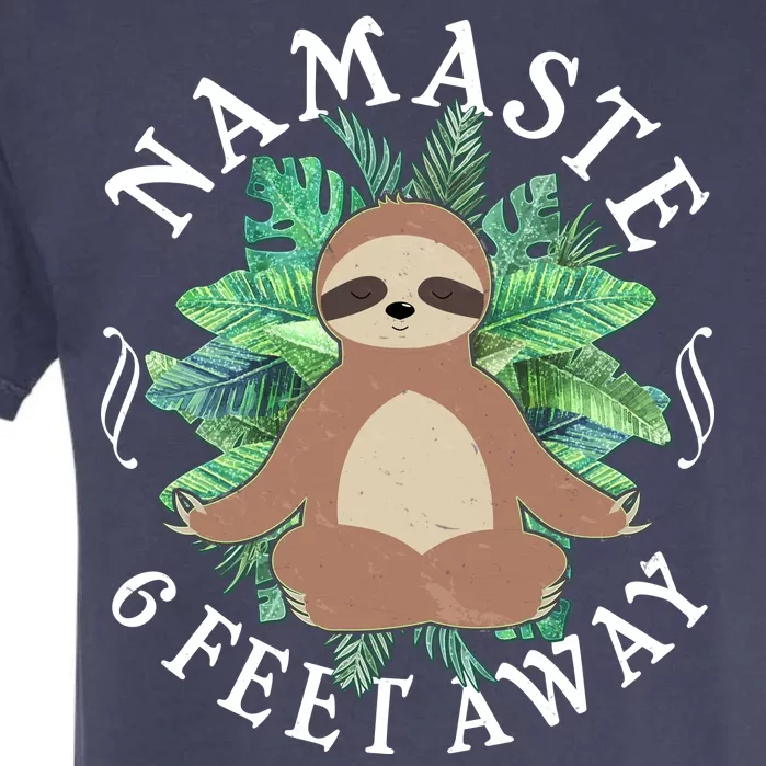 Namaste 6 Feet Away Meditating Sloth Garment-Dyed Heavyweight T-Shirt