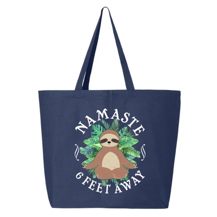 Namaste 6 Feet Away Meditating Sloth 25L Jumbo Tote