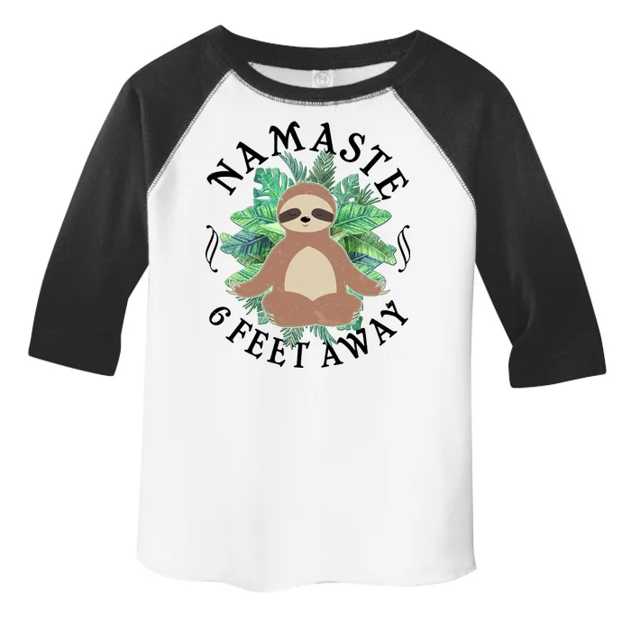 Namaste 6 Feet Away Meditating Sloth Toddler Fine Jersey T-Shirt