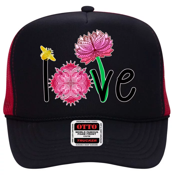 Namaste Love Bee High Crown Mesh Trucker Hat