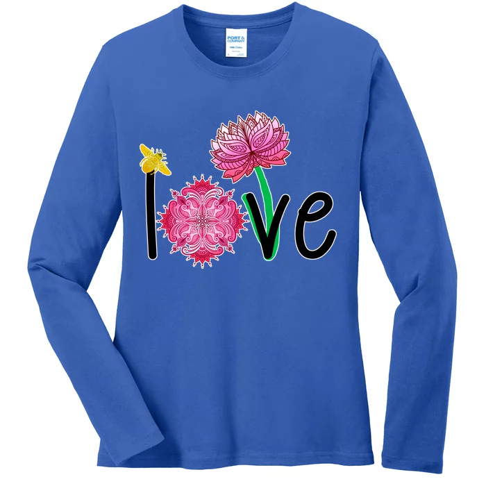 Namaste Love Bee Ladies Long Sleeve Shirt