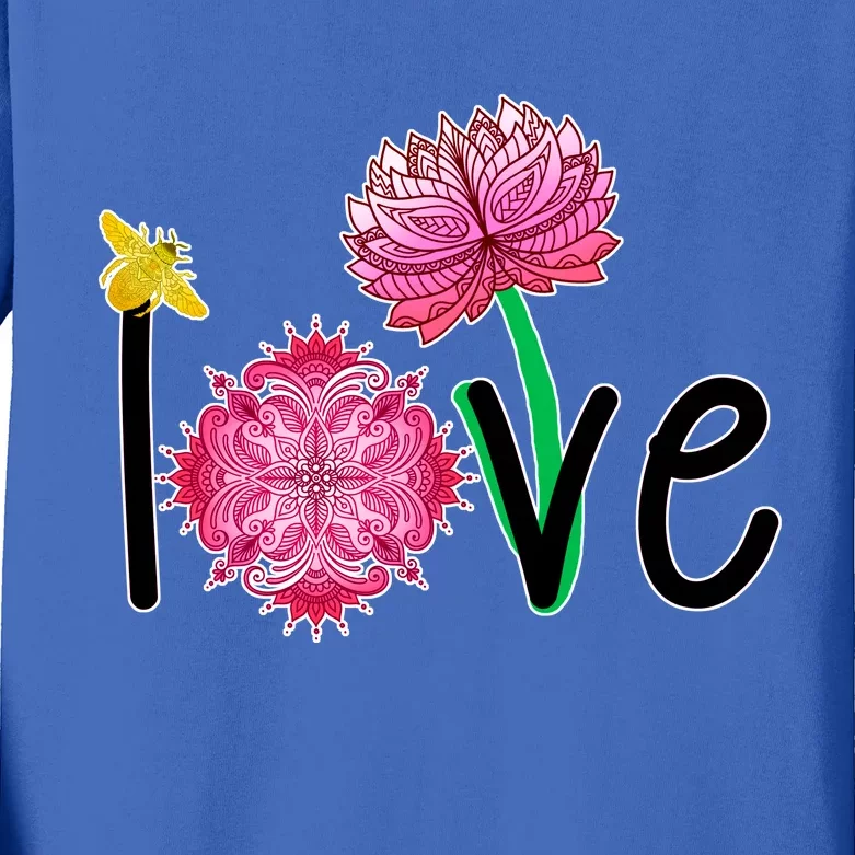 Namaste Love Bee Kids Long Sleeve Shirt