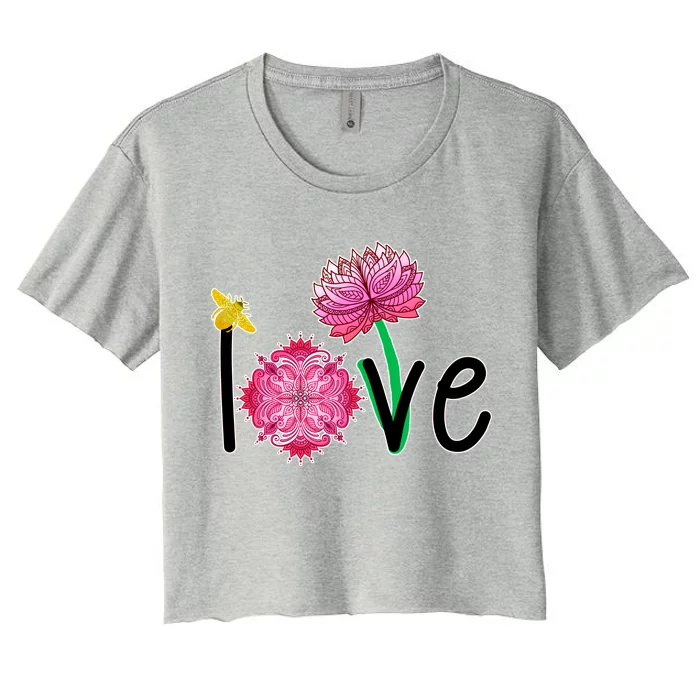 Namaste Love Bee Women's Crop Top Tee