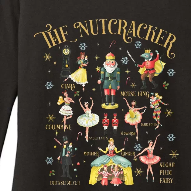 Nuts About Nutcracker Merry Christmas Xmas Pajamas Womens CVC Long Sleeve Shirt