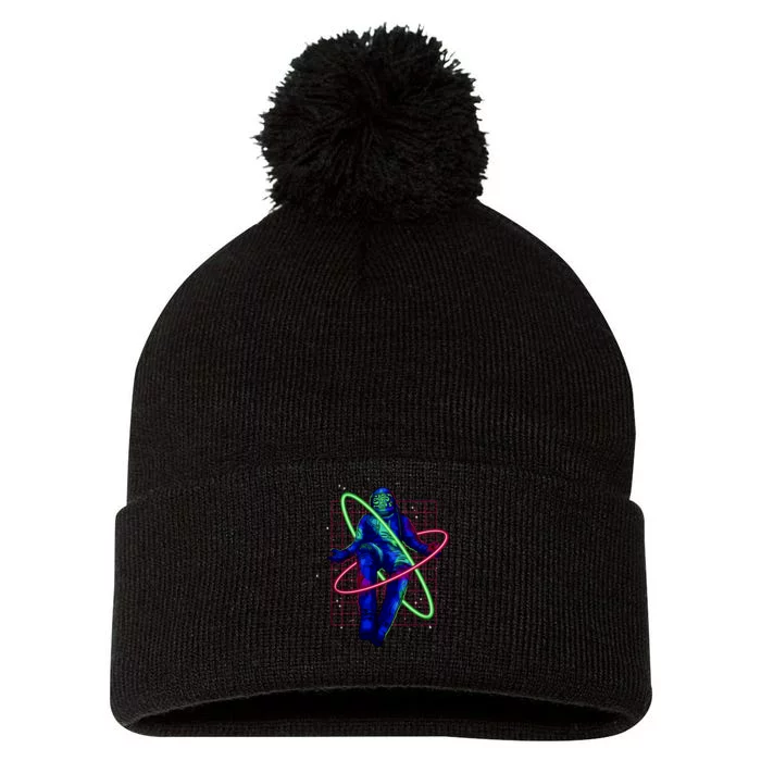 Neon Astronaut Pom Pom 12in Knit Beanie