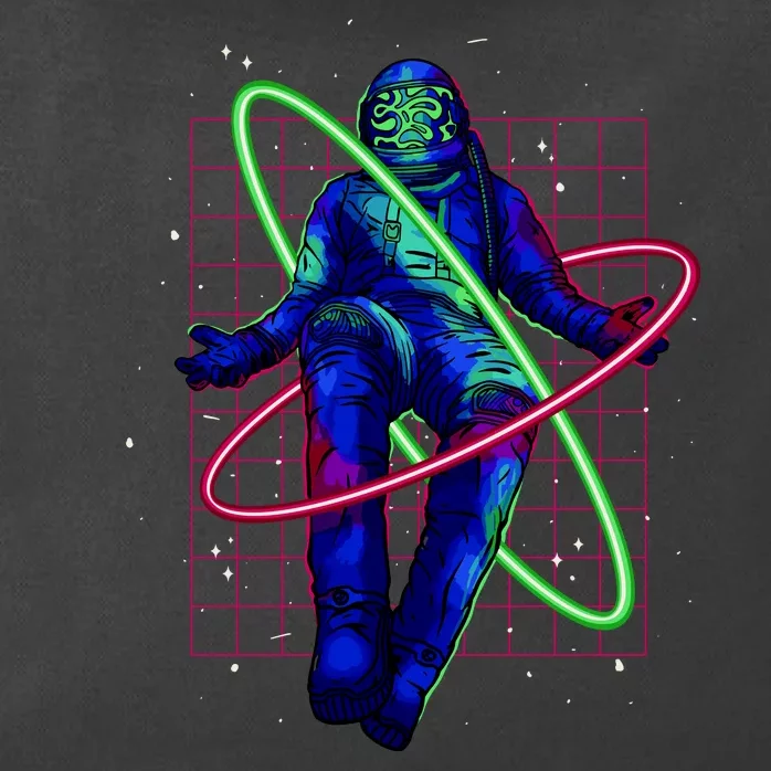 Neon Astronaut Zip Tote Bag