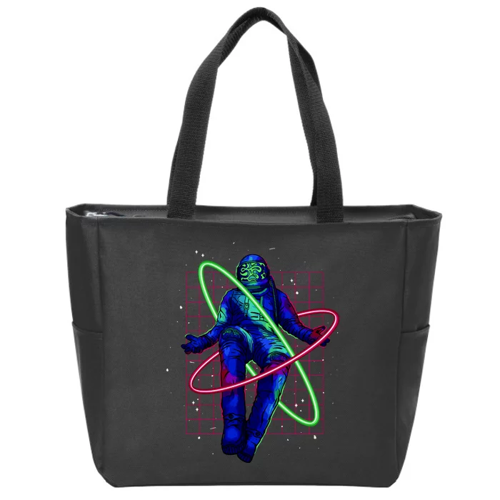 Neon Astronaut Zip Tote Bag