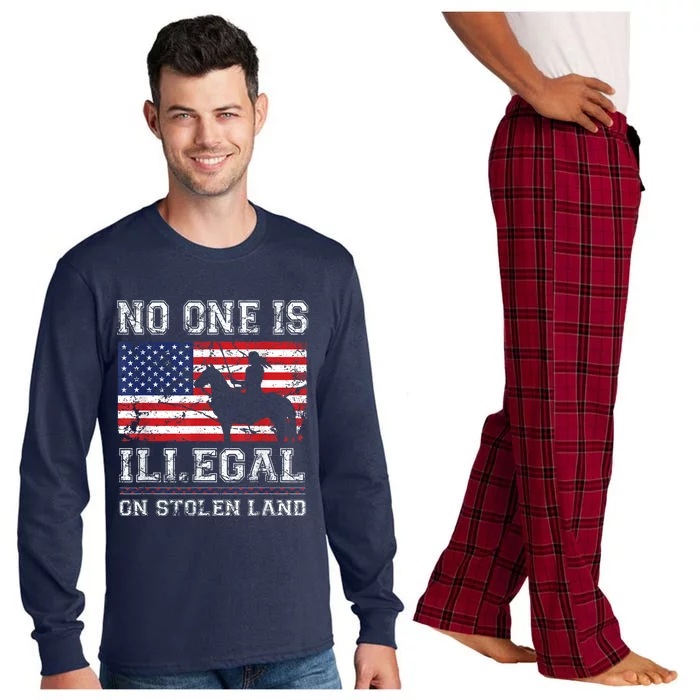 Native American No One Is Illegal On Stolen Land Long Sleeve Pajama Set