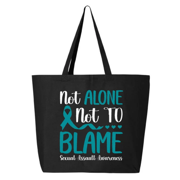 Not Alone Not To Blame Sexual Assault Awareness Teal Ribbon 25L Jumbo Tote