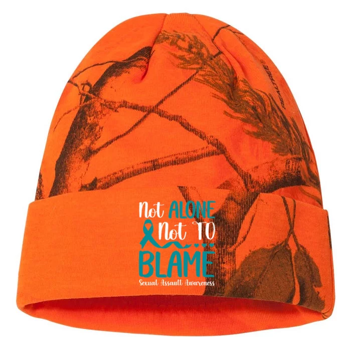 Not Alone Not To Blame Sexual Assault Awareness Teal Ribbon Kati - 12in Camo Beanie