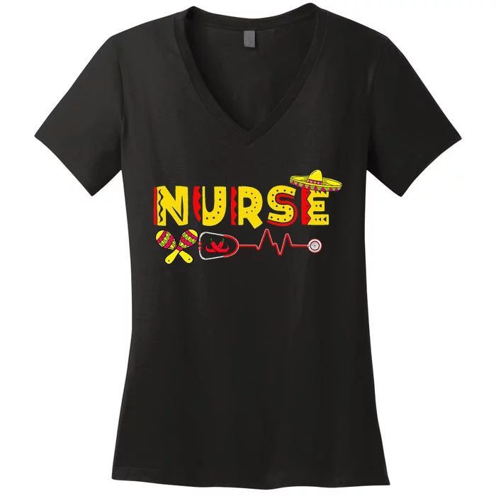 Nacho Average Nurse Fiesta Funny Cinco De Mayo Nursing Gift Women's V-Neck T-Shirt