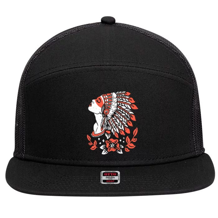 Native American No More Stolen Sisters MMIW 7 Panel Mesh Trucker Snapback Hat