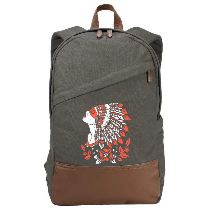 Native American No More Stolen Sisters MMIW Cotton Canvas Backpack