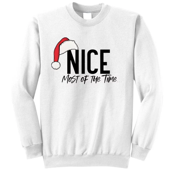 Naughty And Nice Humorous Christmas Couple Sweatshirt