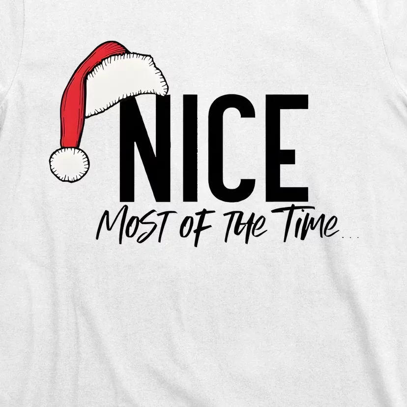 Naughty And Nice Humorous Christmas Couple T-Shirt