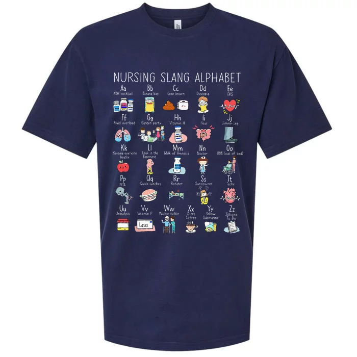 Nurse Alphabet Nurse ABCs Abcs Nursing Slang Terminologies Sueded Cloud Jersey T-Shirt